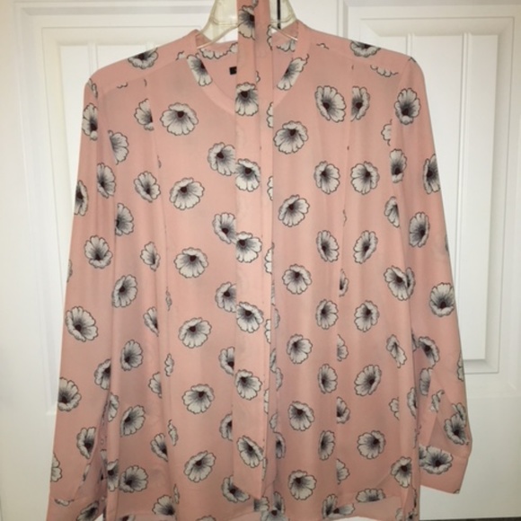 Ann Taylor Tops - Ann Taylor Long Sleeve Pink Blouse XL EUC